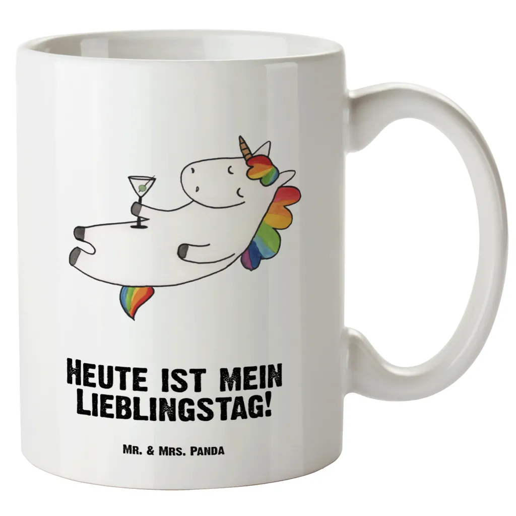 Mr. & Mrs. Panda XL Tasse Otter mit Seerose - Weiß - Geschenk, Große Tasse, XL Becher, Grosse Kaffeetasse, XL Teetasse, spülmaschinenfest, Seeotter, Fischotter